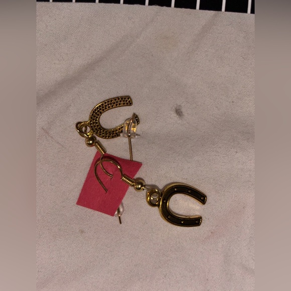 Neiman Marcus Gold Horseshoe Earrings - Picture 2 of 3